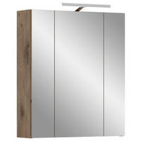 Spiegelschrank Ice Nox Oak Nachbildung schwarz matt B/H/T: ca. 60x70x18 cm Ice - schwarz (60,00/70,00/18,00cm) - xonox.home
