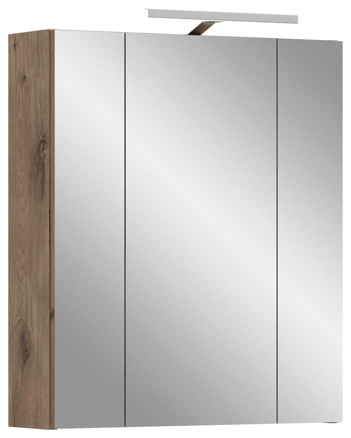 Spiegelschrank Ice Nox Oak Nachbildung schwarz matt B/H/T: ca. 60x70x18 cm Ice - schwarz (60,00/70,00/18,00cm) - xonox.home