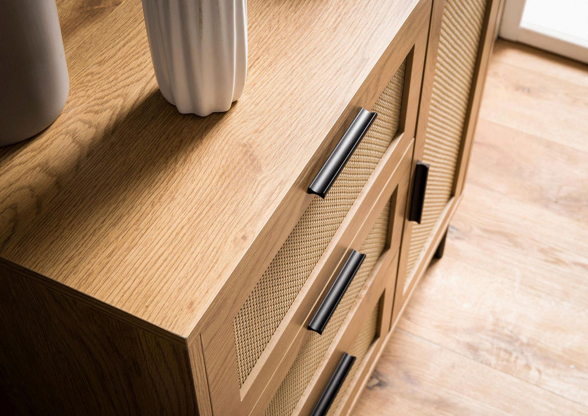 Sideboard natur Eiche Optik B/H/T: ca. 80x82x36 cm Sideboard - natur (80,00/82,00/36,00cm) - Wohnling