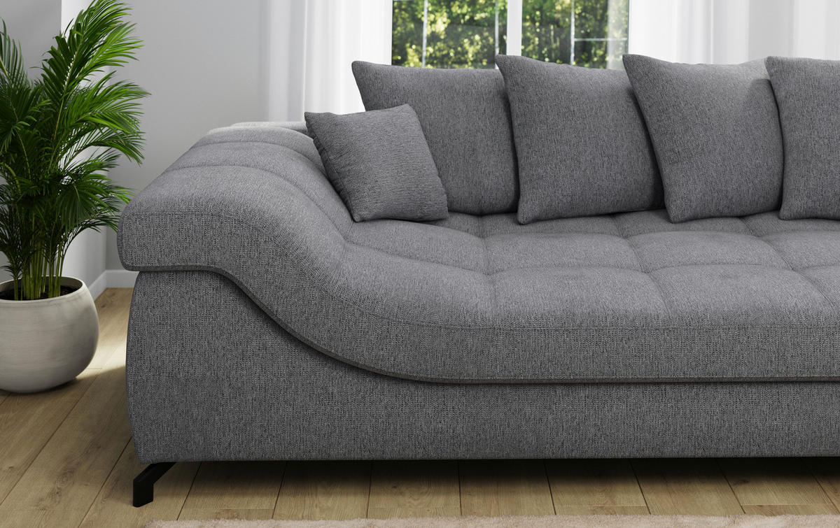 Ecksofa Maradona stone Microfaser B/H/T: ca. 317x93x226 cm Maradona - schwarz/stone (317,00/93,00/226,00cm)