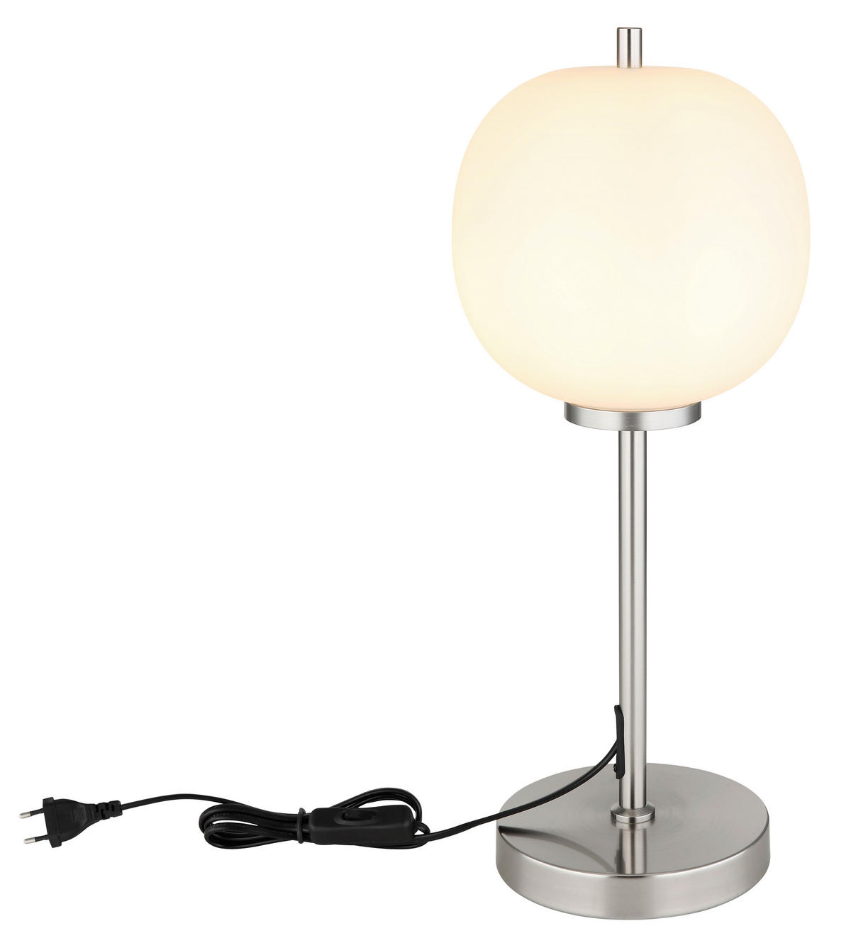 GLOBO Tischleuchte nickel Glas Metall H/D: ca. 45x18,5 cm 1 Brennstellen 15345TNO - nickel (18,50/45,00cm) - GLOBO