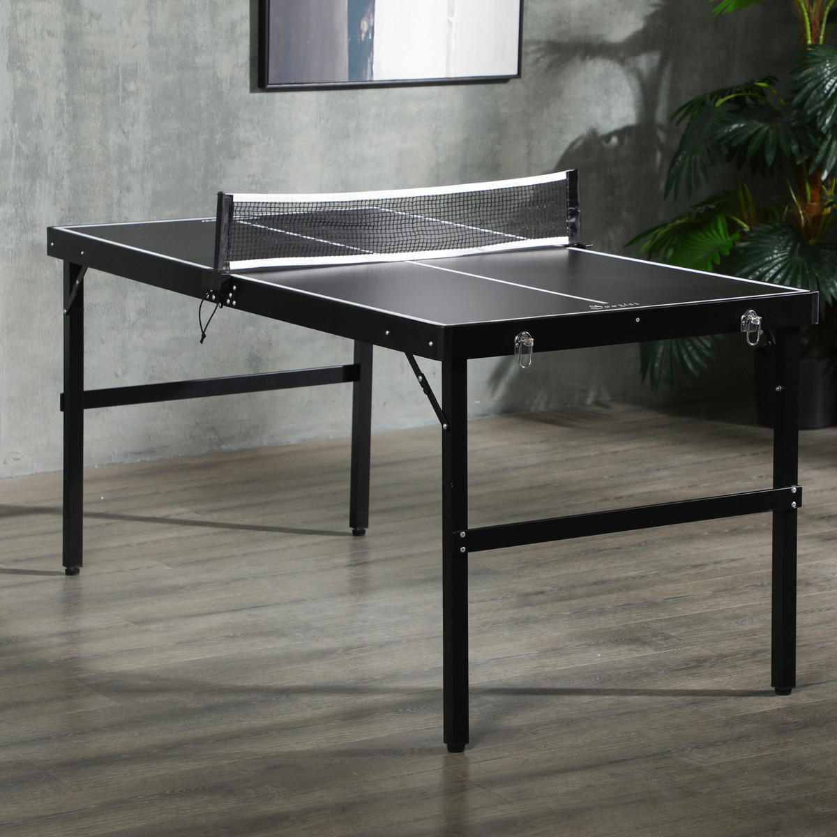 SPORTNOW Mini Tischtennisplatte schwarz Aluminium B/H/L: ca. 76x72x152 cm Mini Tischtennisplatte - schwarz (152,00/76,00/72,00cm) - SPORTNOW