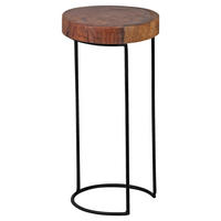 Beistelltisch natur schwarz Echtholz Metall B/H/T: ca. 28x55x28 cm Beistelltisch - natur/schwarz (28,00/55,00/28,00cm) - Wohnling