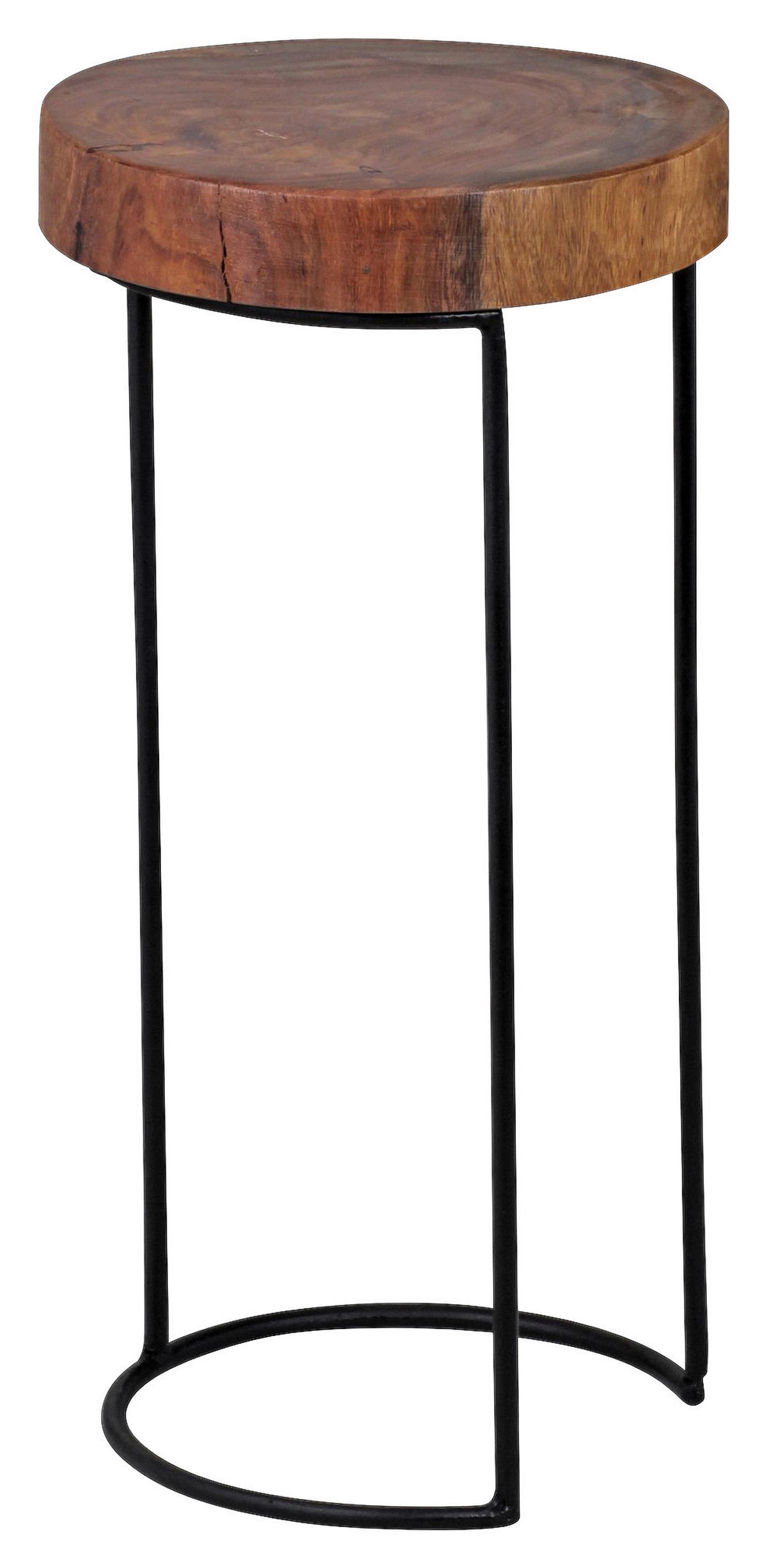 Beistelltisch natur schwarz Echtholz Metall B/H/T: ca. 28x55x28 cm Beistelltisch - natur/schwarz (28,00/55,00/28,00cm) - Wohnling