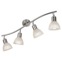 Nowa Spotbalken 81890401 nickel matt warmweiß Glas Metall H/D: ca. 16,8x10 cm E14 4 Brennstellen DAYTONA - warmweiß/nickel matt (10,00/16,80cm) - Nowa