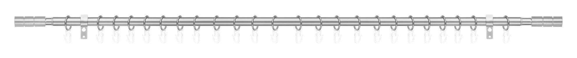 Gardinenstange Zylinder Edelstahloptik Metall D: ca. 2 cm ausziehbar von ca. 130 bis 240 cm 1.0 Läufe Zylinder - Edelstahloptik (2,00cm) - LICHTBLICK