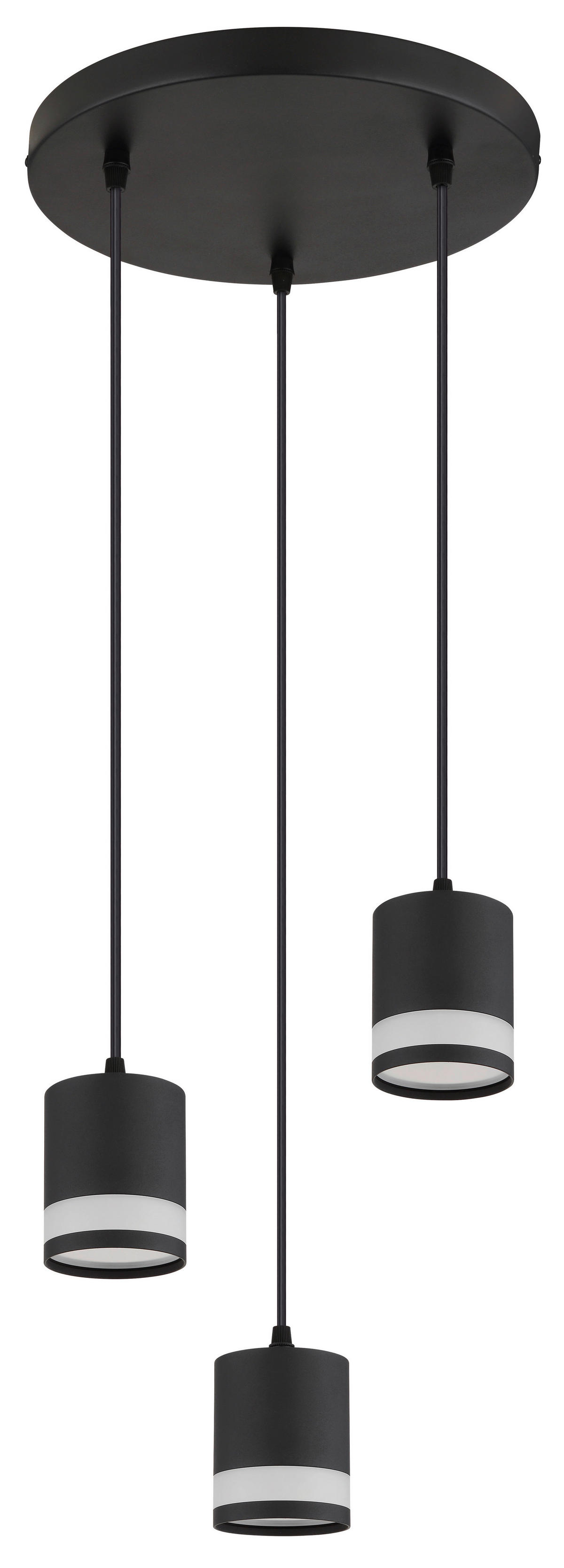 GLOBO Hängeleuchte Opal schwarz Kunststoff Metall H/D: ca. 110x30 cm 3.0 Brennstellen Lucero - schwarz/Opal (30,00/110,00cm) - GLOBO