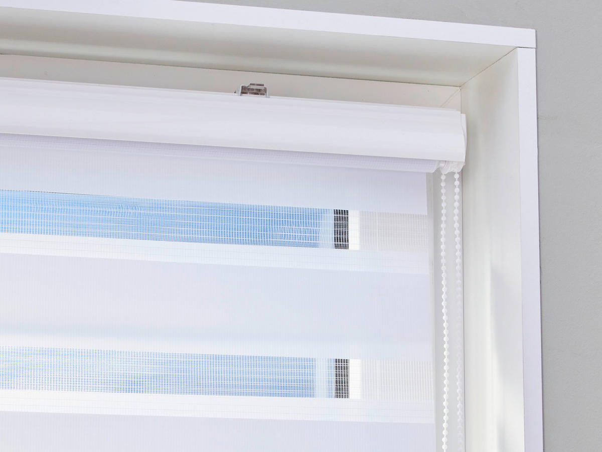 Doppelrollo mit Blende Easy-Fix weiß B/L: ca. 110x160 cm Easy-Fix - weiß (110,00/160,00cm) - POCOline