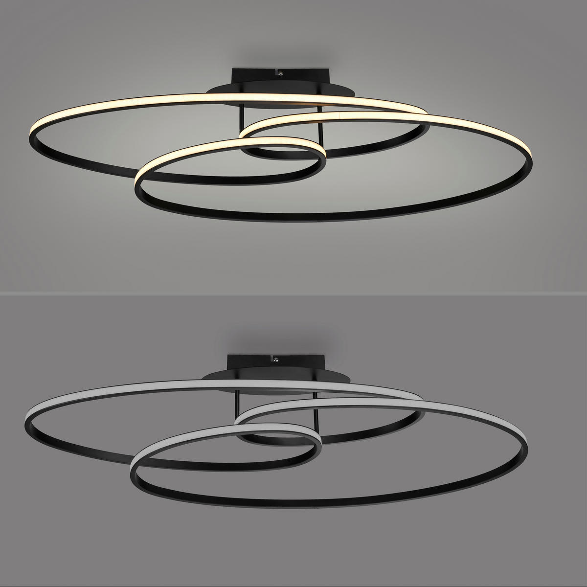 Just Light LED-Deckenleuchte schwarz B/H/L: ca. 30,5x22,5x81 cm LED-Deckenleuchte_Lumaca - schwarz (81,00/30,50/22,50cm) - Just Light