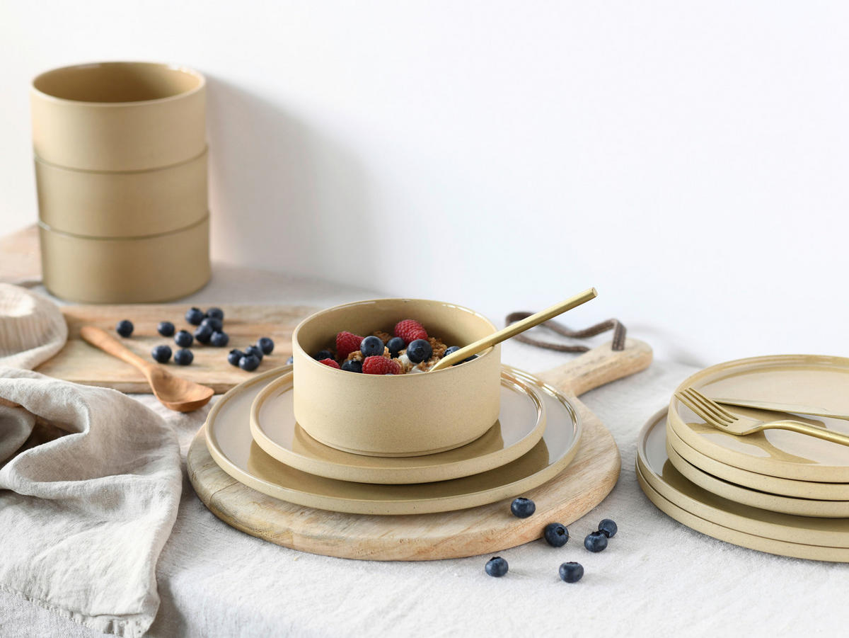 CreaTable Tafelservice Futuro sand Steinzeug 12 tlg. Futuro - sand - CreaTable