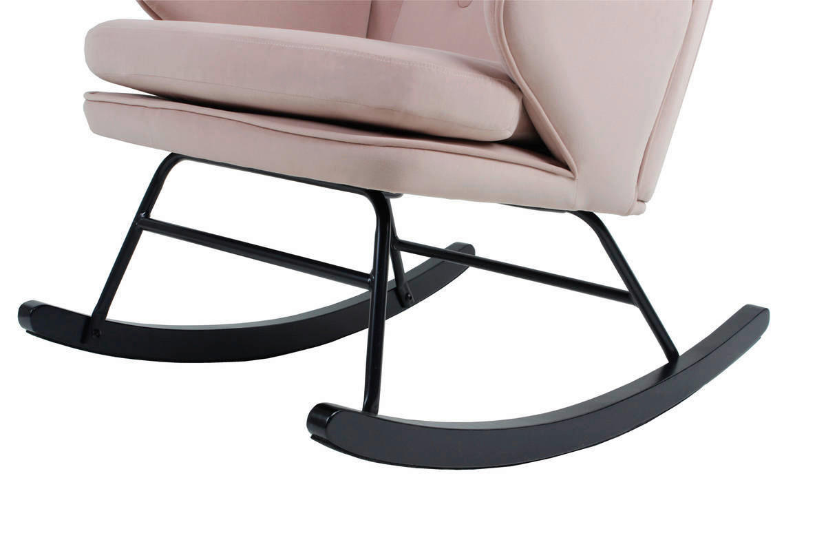 Schaukelstuhl Melorie 100 altrosa B/H/T: ca. 86x95x65 cm Melorie 100 - schwarz/altrosa (86,00/95,00/65,00cm) - 360 Living