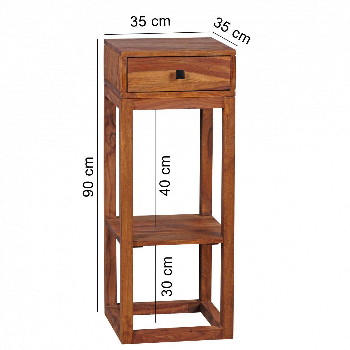 Beistelltisch natur Echtholz B/H/T: ca. 35x90x35 cm Beistelltisch - natur (35,00/90,00/35,00cm) - Wohnling