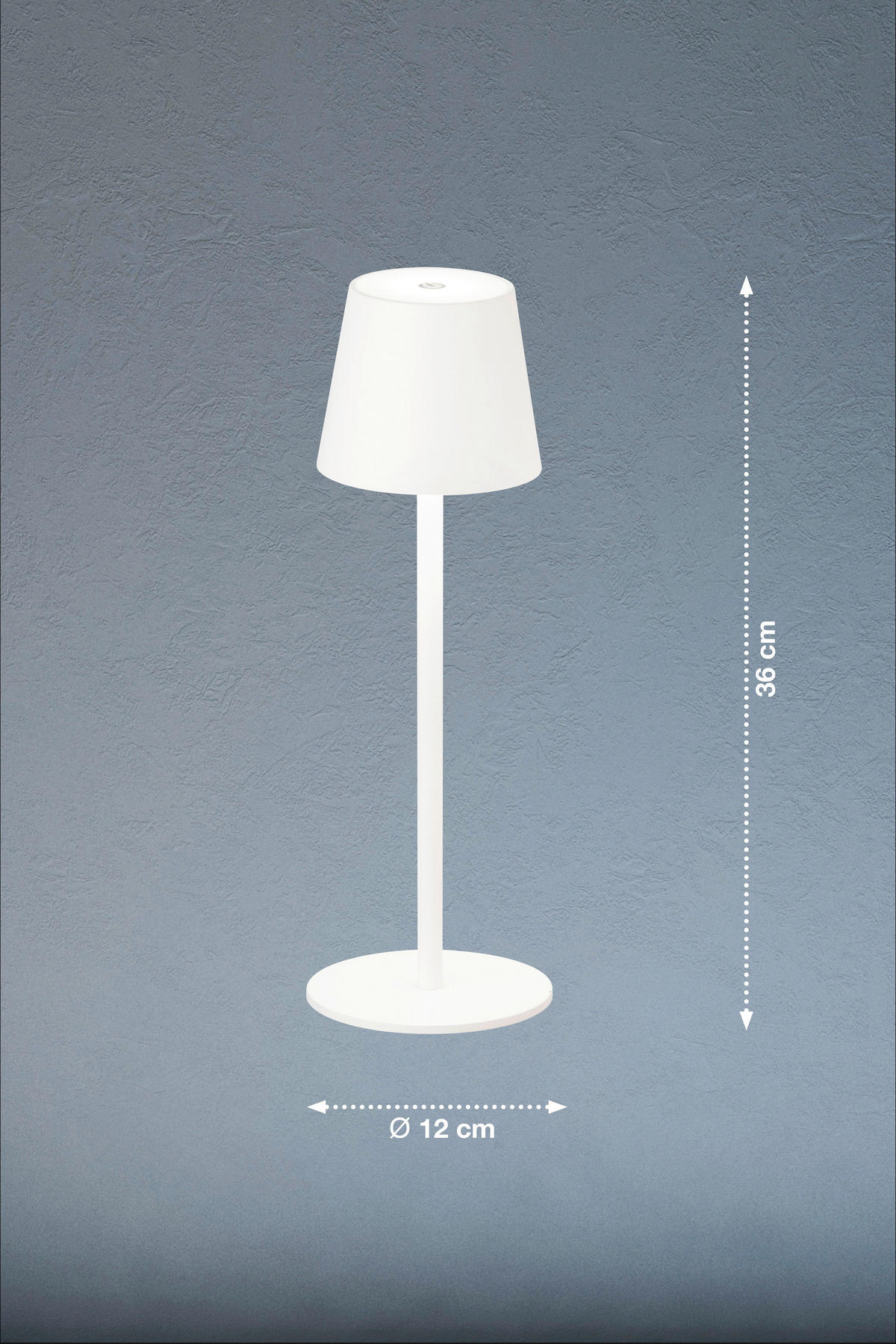 easy! by FHL Tischleuchte 850209 Tropea weiß Metall H/D: ca. 38x12 cm 1 Brennstellen Tropea - weiß (12,00/38,00cm) - easy! by FHL