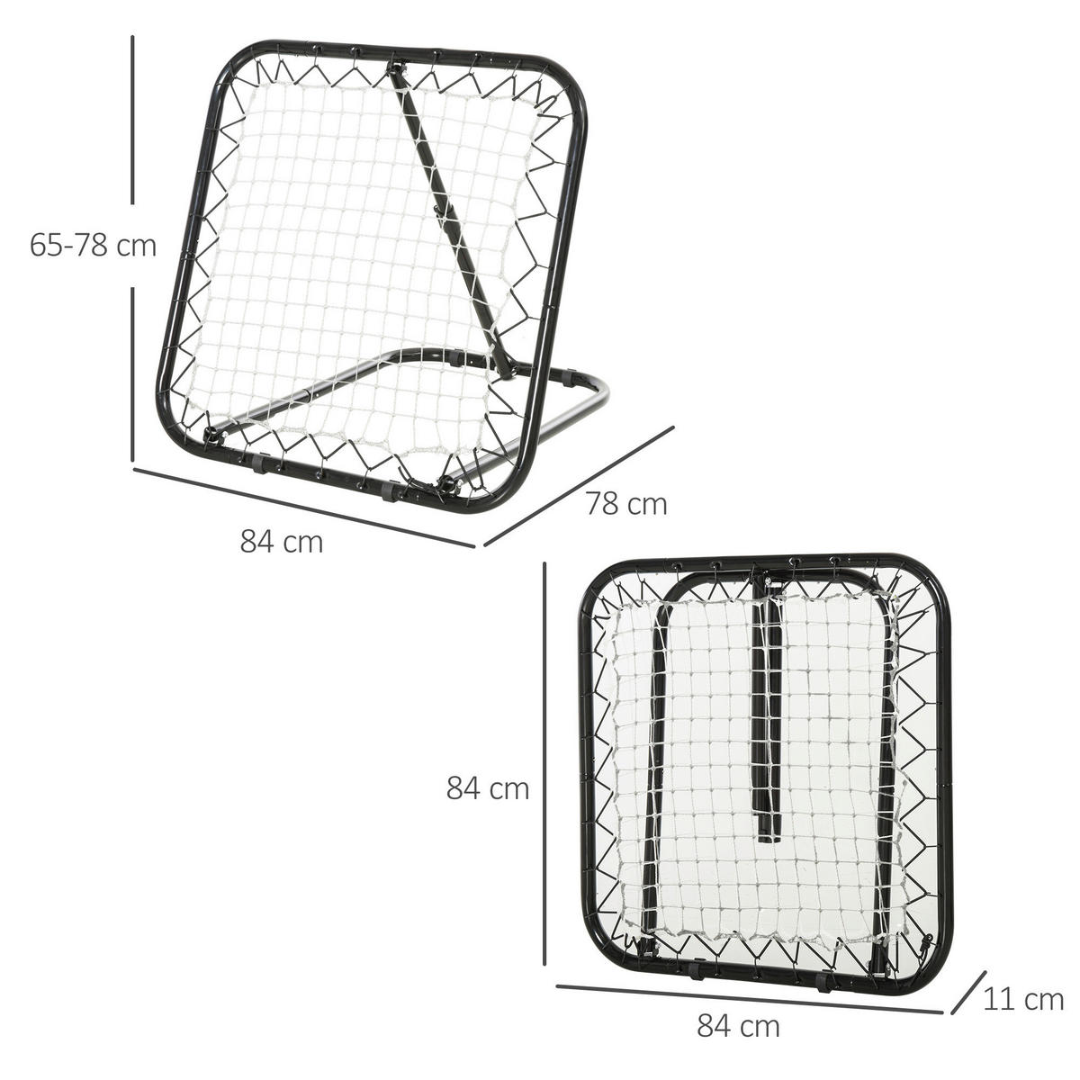 HOMCOM Rebounder schwarz B/H/T: ca. 84x84x11 cm Rebounder - schwarz (84,00/84,00/11,00cm) - HOMCOM