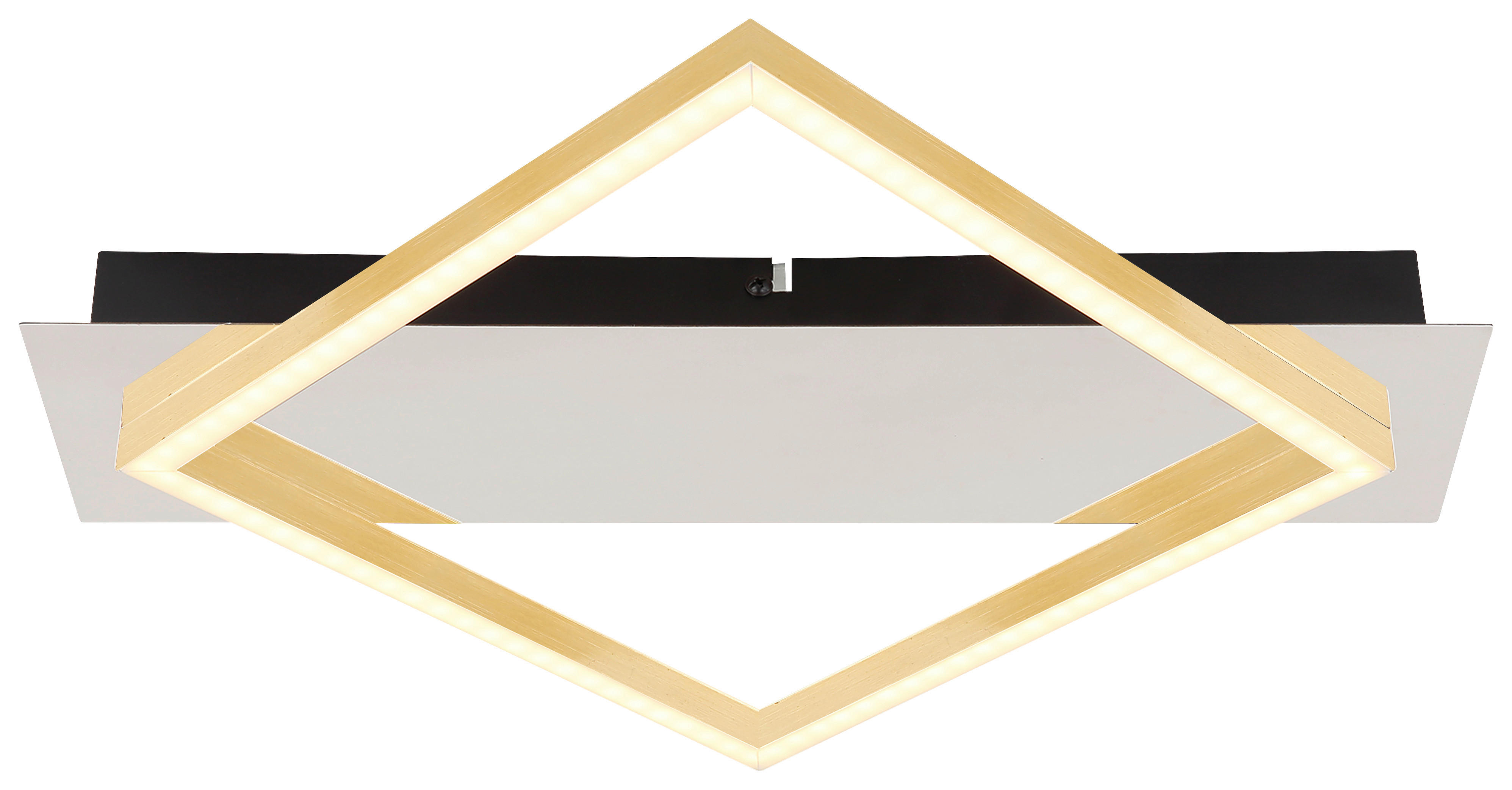 GLOBO LED-Deckenleuchte 67847-12 Chrom gold mattschwarz Metall Kunststoff Aluminium B/H/T: ca. 35x5x39,5 cm LESINA - gold/mattschwarz (35,00/5,00/39,50cm) - GLOBO