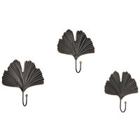 Garderobenhaken Merle schwarz gold Optik Metall B/H/T: ca. 15x15x4 cm Merle - gold/schwarz (15,00/15,00/4,00cm)