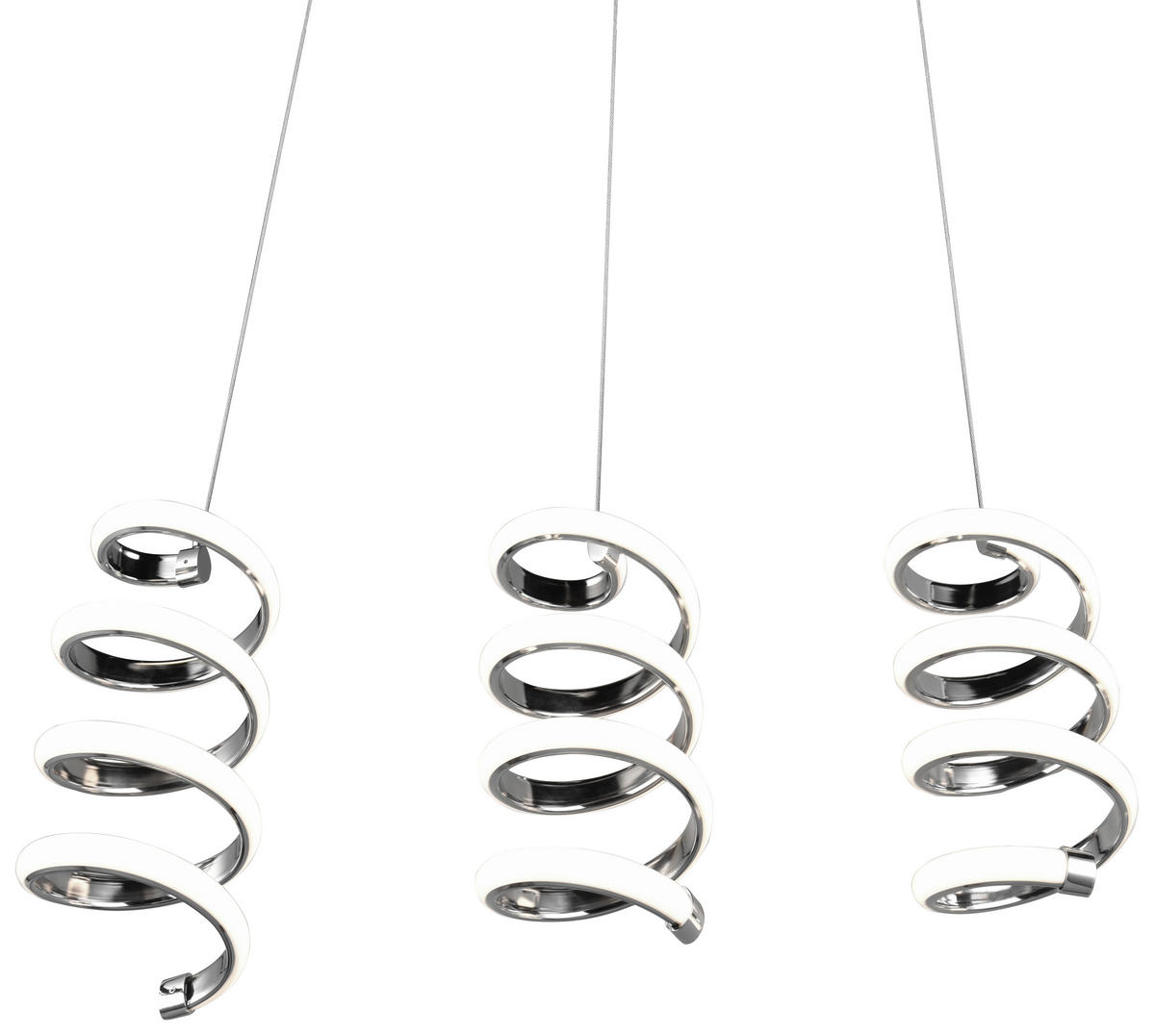 Reality LED-Pendelleuchte Chrom Metall B/H/T: ca. 70x150x13 cm 3.0 Brennstellen Laola - Chrom (70,00/150,00/13,00cm) - Reality