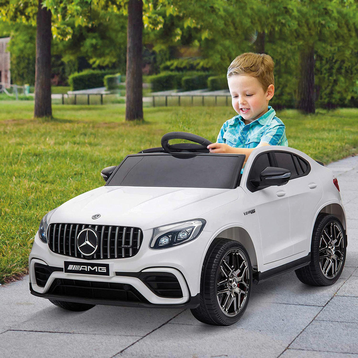 HOMCOM Kinder-Elektroauto weiß B/H/L: ca. 70x55x115 cm Kinder_Elektroauto - weiß (115,00/70,00/55,00cm) - HOMCOM