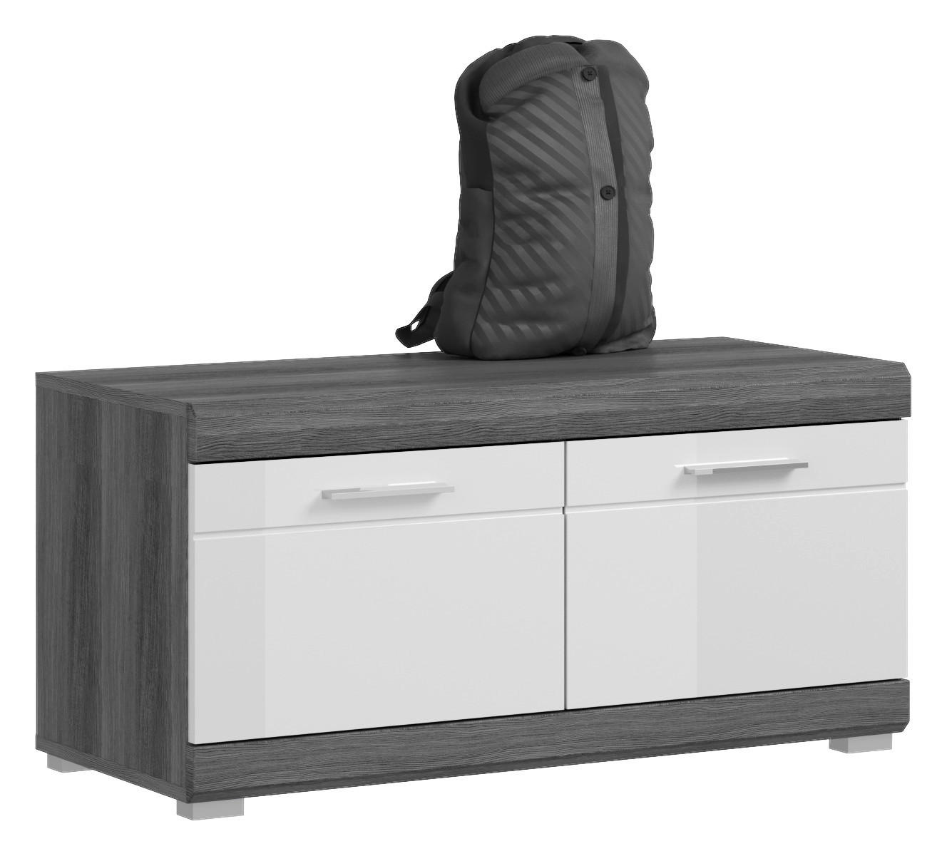 Sitzbank SCOUT Rauchsilber Nachbildung weiß Hochglanz B/H/T: ca. 90x44x40 cm SCOUT - weiß (90,00/44,00/40,00cm) - xonox.home