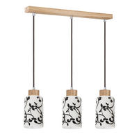 SPOT Light Pendelleuchte 1701374G0758 Eiche weiß anthrazit Echtholz Glas B/L/D: ca. 54x110x10 cm E27 3 Brennstellen Bosco - Eiche/weiß (54,00/110,00cm) - SPOT Light