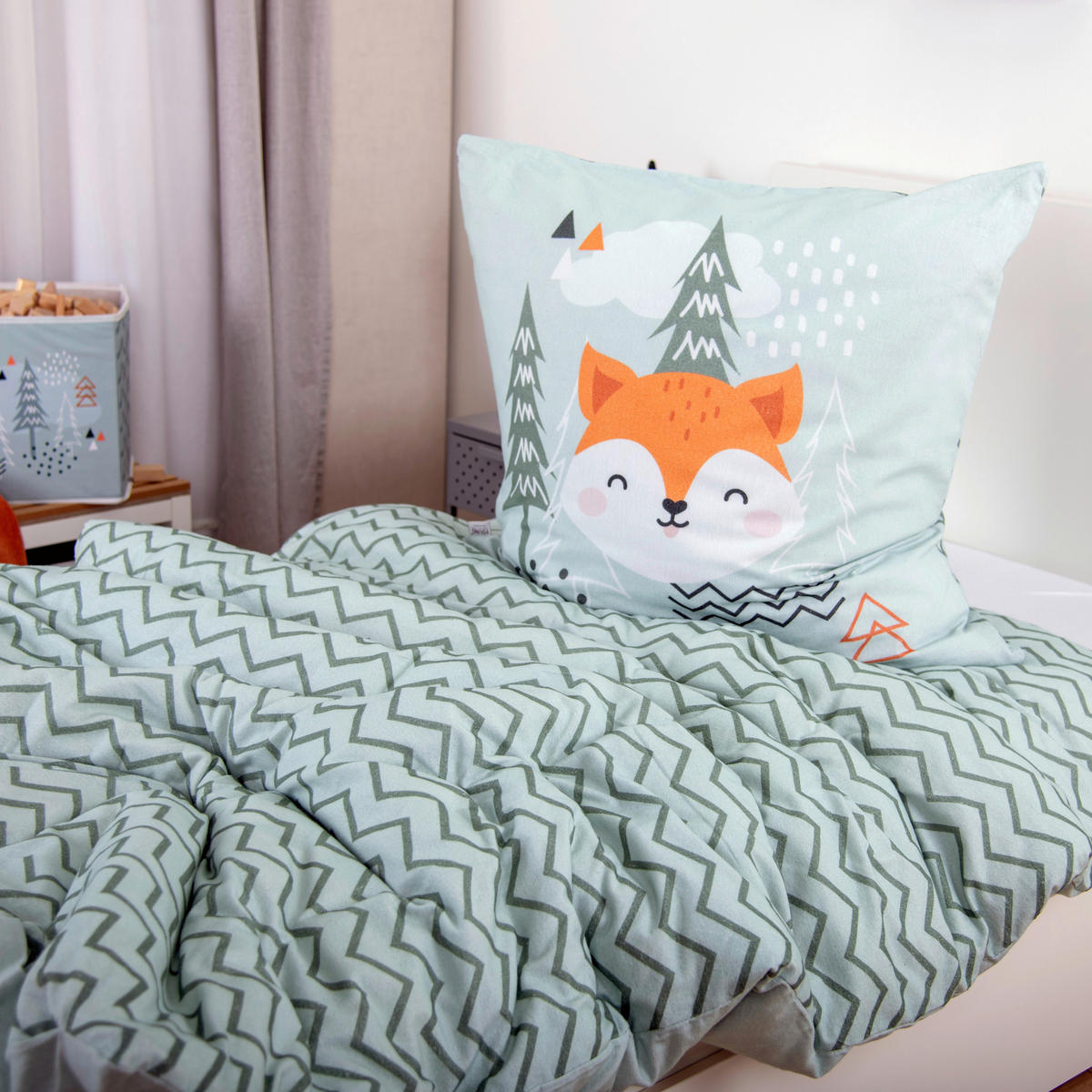 Baumwoll Bettwäsche Nordic Forest grün Baumwolle Nordic Forest - grün - Young Collection