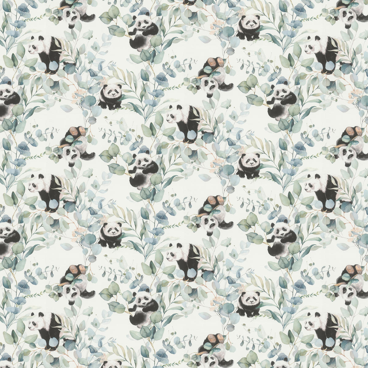Papiertapete Pandabären weiß grün B/L: ca. 53x1005 cm Papiertapete_301199 - weiß/grün (53,00/1005,00cm)