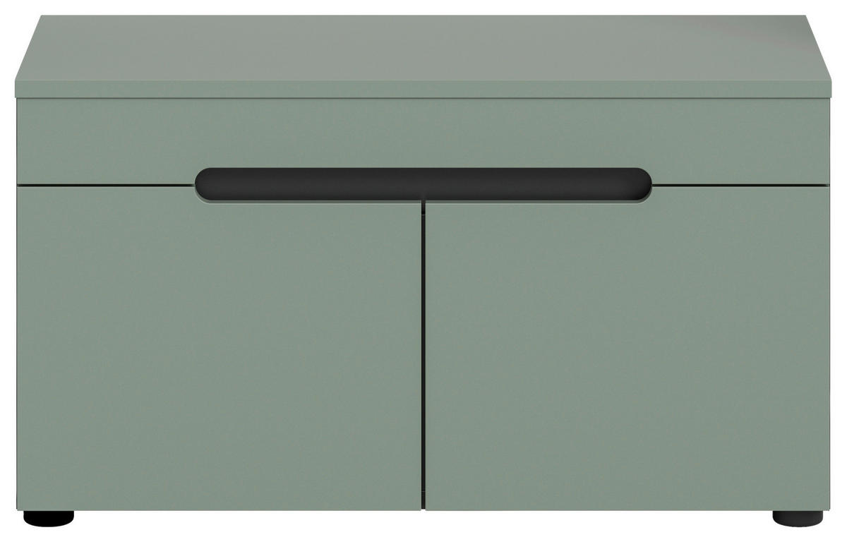 Sitzbank Canu grün basaltgrau Nachbildung B/H/T: ca. 80x45x37 cm Canu - basaltgrau/grün (80,00/45,00/37,00cm) - xonox.home