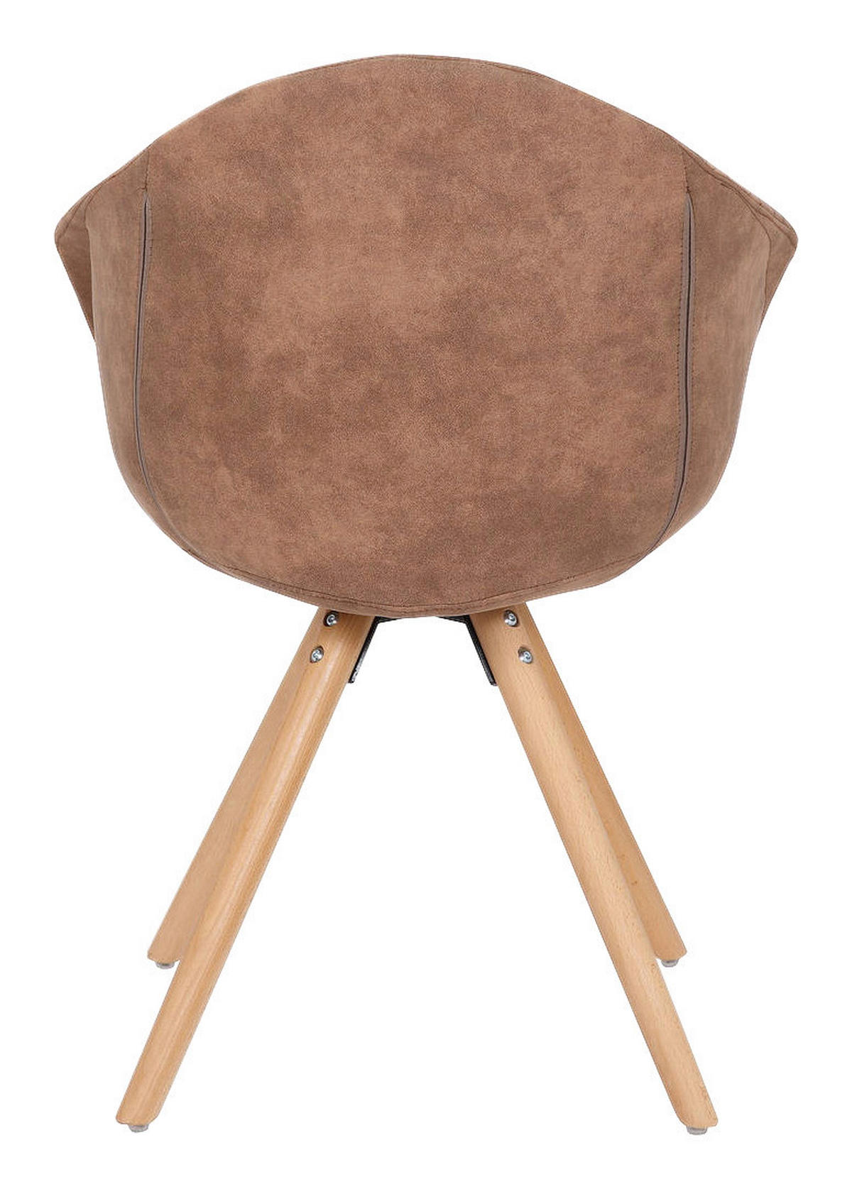 Stuhl Chadwick 100 2er braun Microfaser B/H/T: ca. 59x82x55 cm Chadwick 100 2er - braun/Eiche (59,00/82,00/55,00cm) - 360 Living