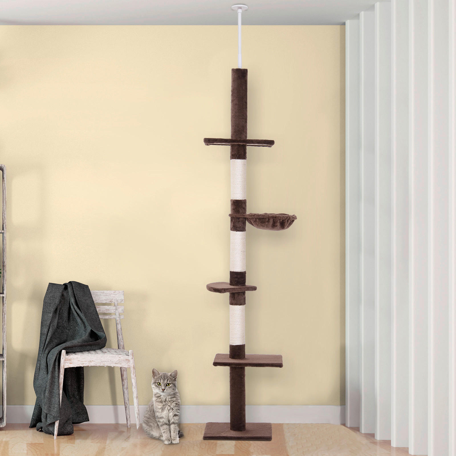 PawHut Kratzbaum braun Polyester B/H/L: ca. 30x260x40 cm Kratzbaum - braun (40,00/30,00/260,00cm) - PawHut