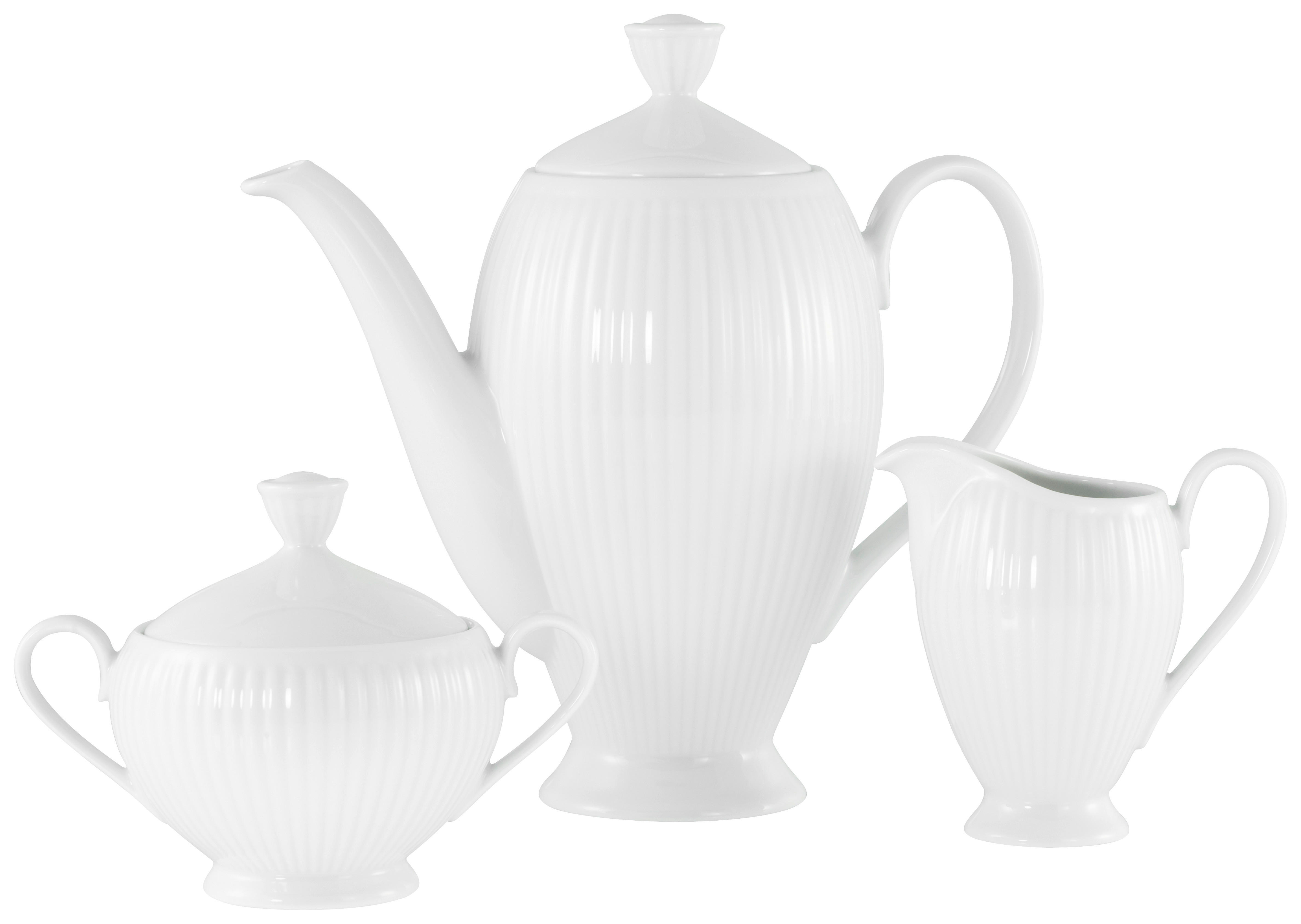 CreaTable Kaffeegarnitur Valencia weiß Porzellan Valencia - weiß - CreaTable