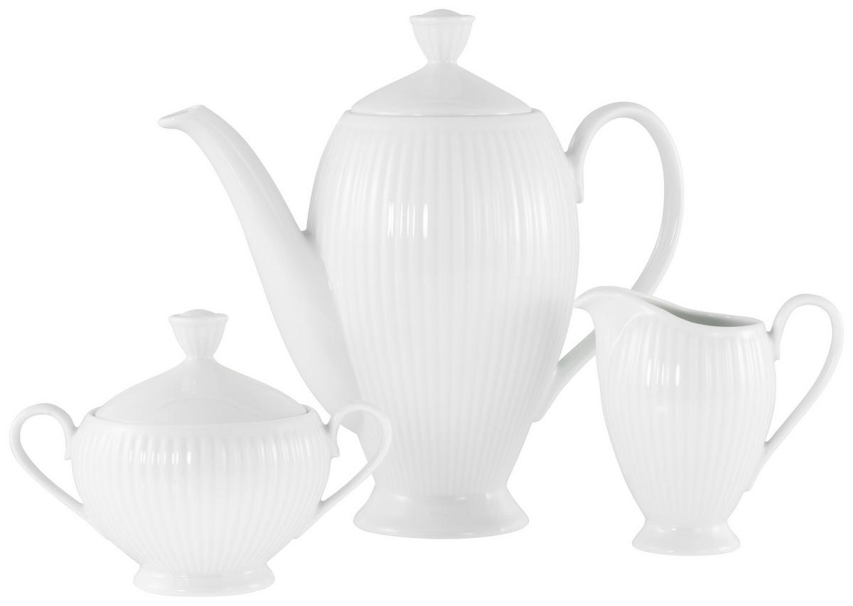 CreaTable Kaffeegarnitur Valencia weiß Porzellan Valencia - weiß - CreaTable
