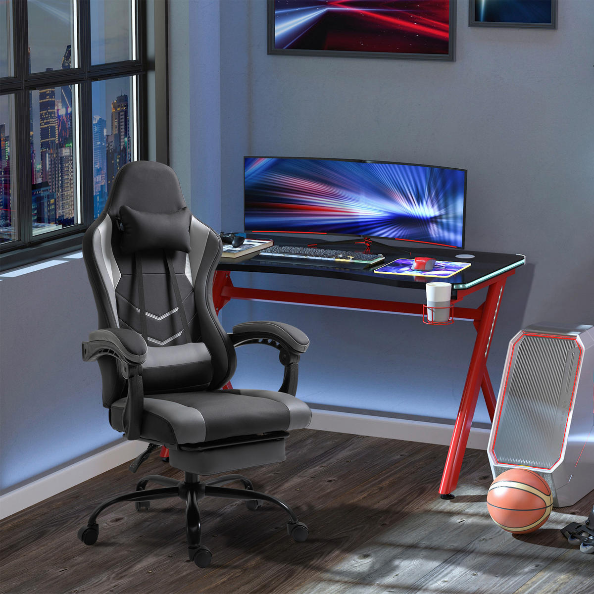 Gaming-Sessel 921-279 schwarz 921-279 - schwarz (62,00/125,00/52,00cm) - Vinsetto