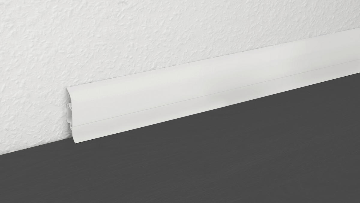 Sockelleiste L/B/H: ca. 250x2,2x6 cm pro Stück Sockelleiste Kabelk 60mm weiß - (250,00/2,20/6,00cm)