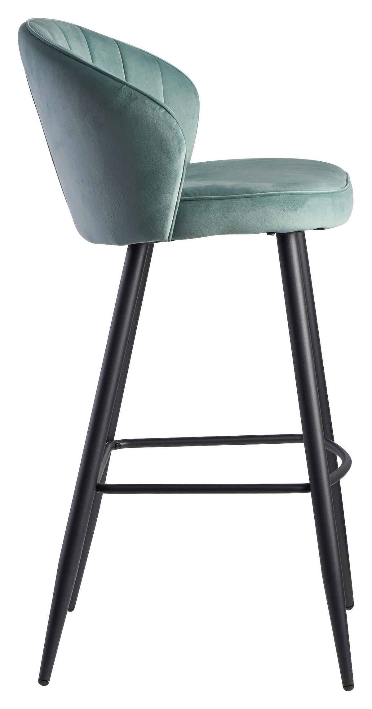 Barhocker grün schwarz Stoff Eisen B/H/T: ca. 56x102,5x52,5 cm Barhocker - schwarz/grün (56,00/102,50/52,50cm) - Wohnling