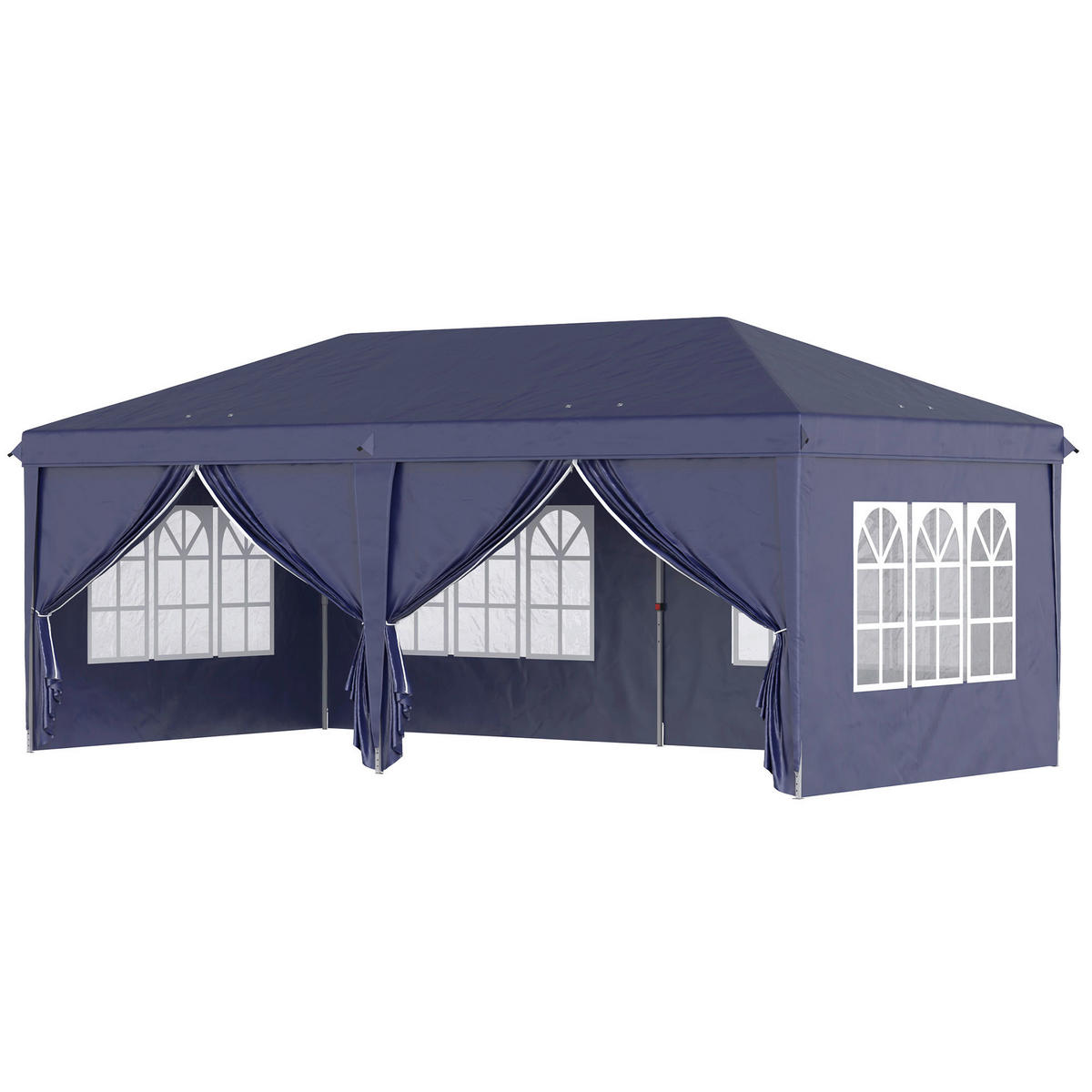 Outsunny Pavillon blau Stahl B/H/L: ca. 295x270x585 cm Pavillon - blau (585,00/295,00/270,00cm) - Outsunny