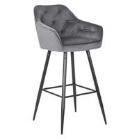 Barhocker SALEM grau Velourstoff B/H/T: ca. 53x105x58 cm SALEM - grau (53,00/105,00/58,00cm) - WIPMEB