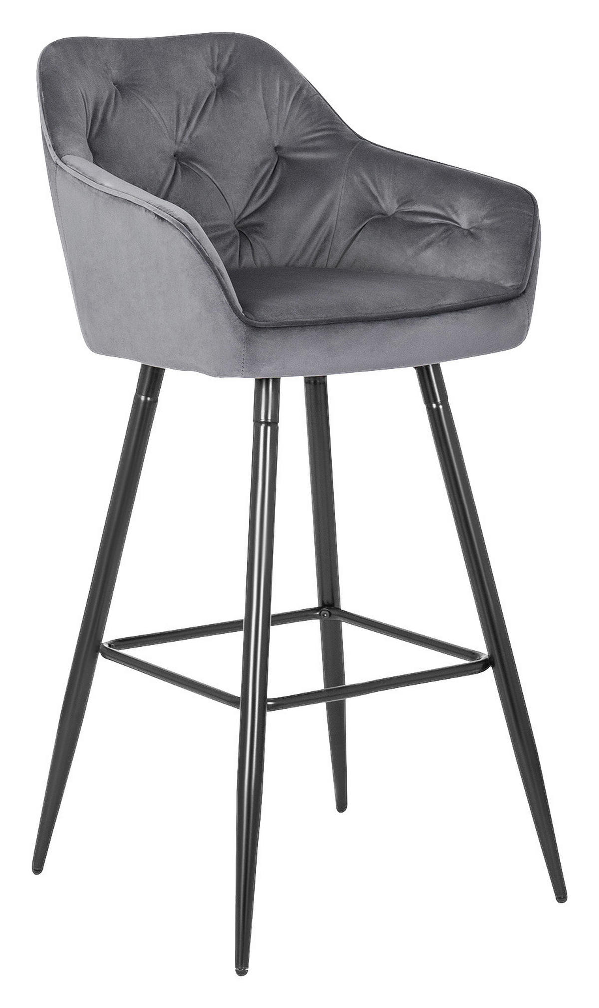 Barhocker SALEM grau Velourstoff B/H/T: ca. 53x105x58 cm SALEM - grau (53,00/105,00/58,00cm) - WIPMEB