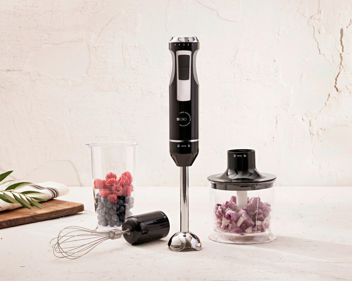 BERGNER Stabmixerset schwarz silber Edelstahl EL BOHIO - schwarz/silber - BERGNER