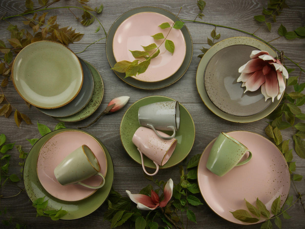 CreaTable Kombiservice Nature Collection VINTAGE GARDEN multicolor Steinzeug 16 tlg. Nature Collection VINTAGE GARDEN - multicolor - CreaTable