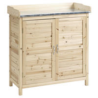 Outsunny Gartenschrank natur Holz B/H/T: ca. 83x92x40 cm Gartenschrank - natur (83,00/92,00/40,00cm) - Outsunny