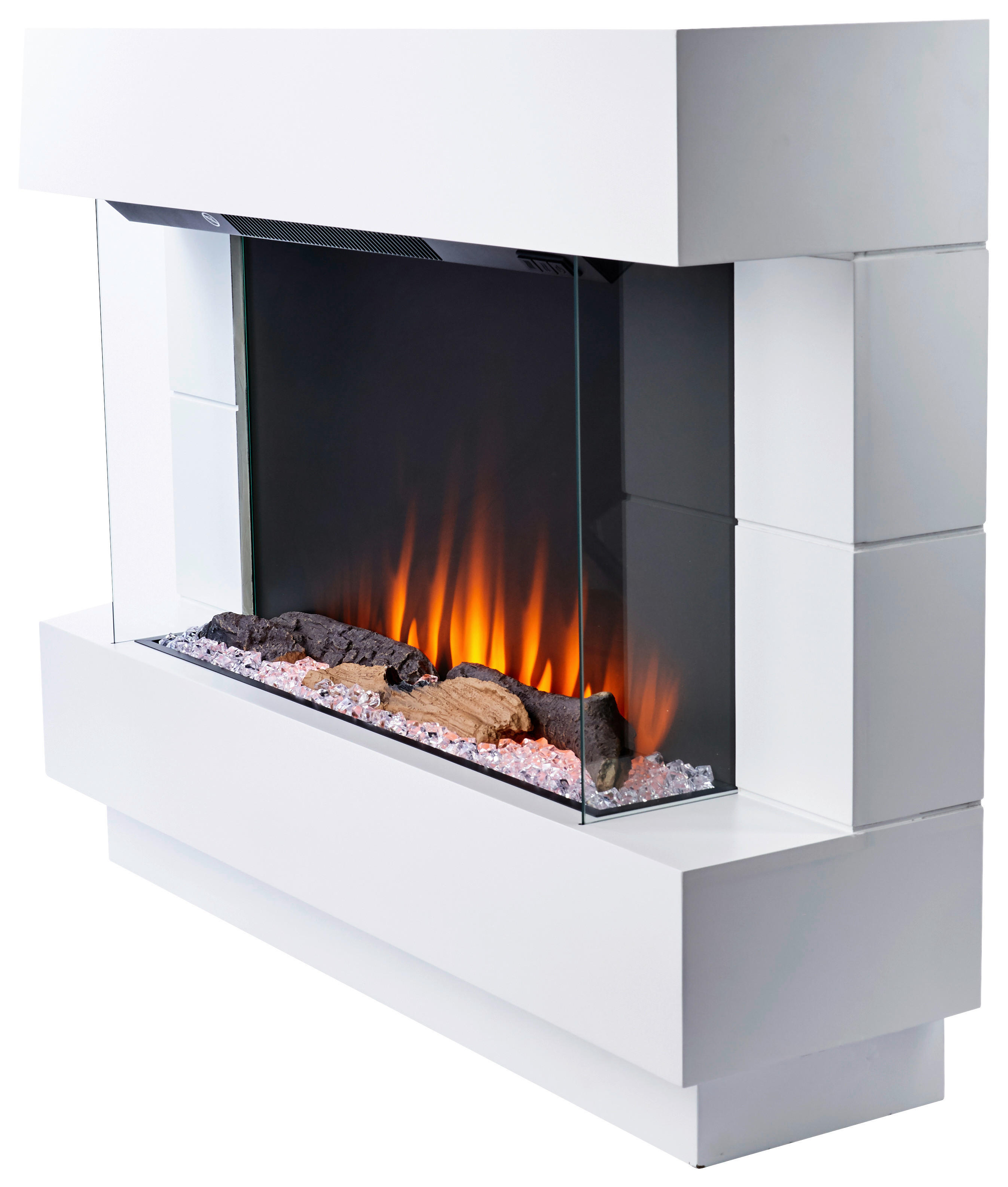 BHP Elektrischer-Kamin B992220 weiß Kunststoff Metall Glas B/H/T: ca. 100x78x27 cm Bern - weiß (100,00/78,00/27,00cm) - BHP