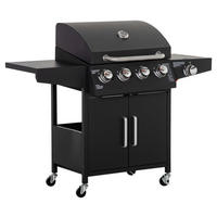Outsunny Gasgrill Gasgrill - schwarz (132,40/55,00/109,00cm) - Outsunny