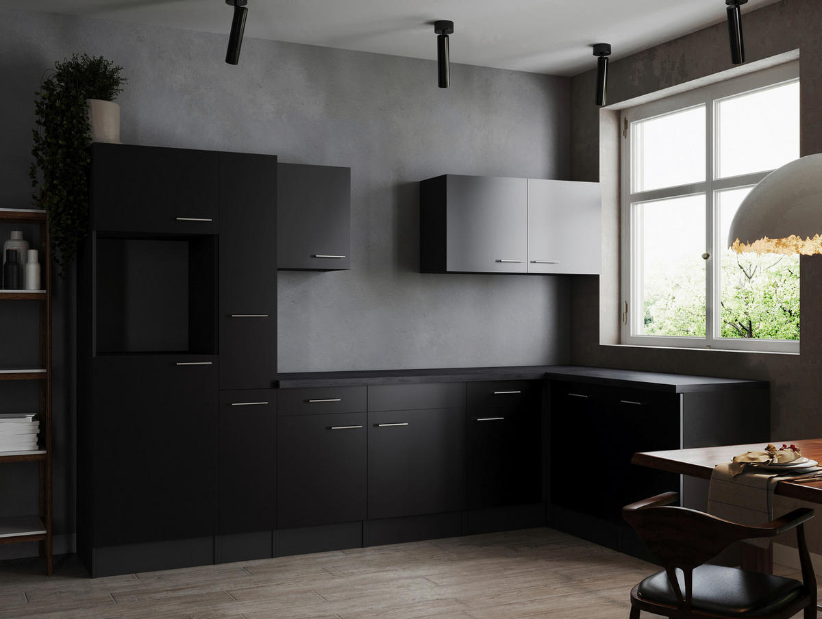 Winkelküche Oliver B/H/T: ca. 310x205x172 cm Oliver - granit/schwarz (310,00/205,00/172,00cm) - Respekta