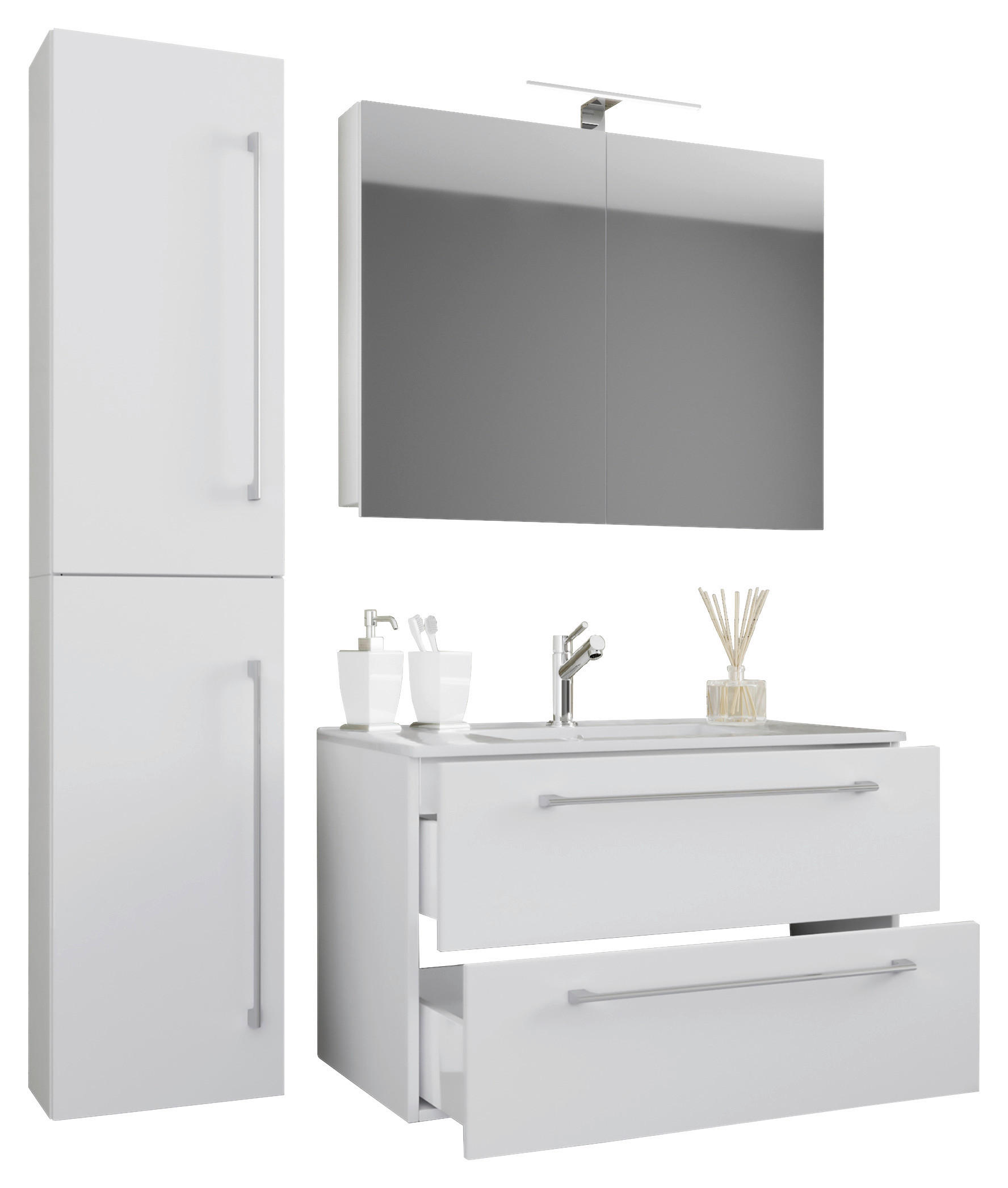 Waschplatz 4tlg-Badinos weiß B/H/T: ca. 61x52x46 cm 4tlg-Badinos - weiß (61,00/52,00/46,00cm) - VCM Möbel