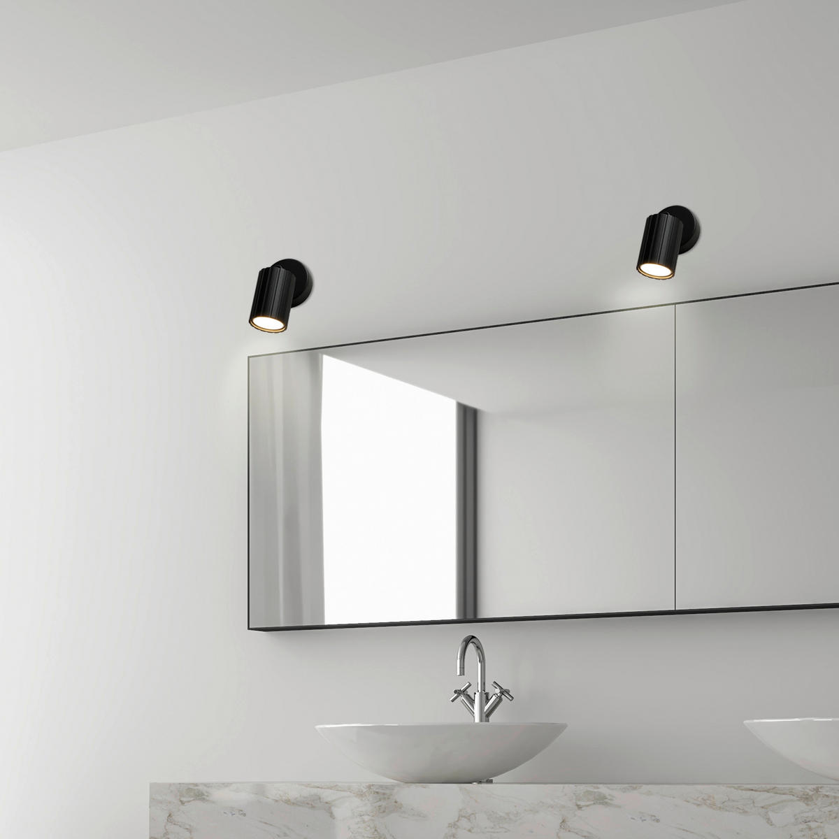 Lamkur Wandleuchte schwarz Stahl B/H/L: ca. 8x16x8 cm GU10 1 Brennstellen Prisma - schwarz (8,00/8,00/16,00cm) - Lamkur