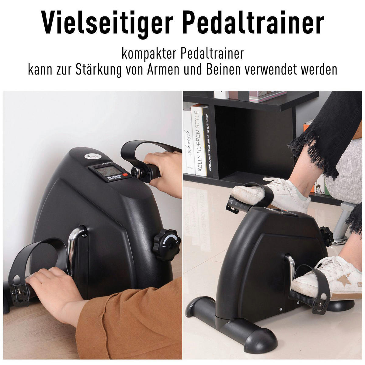 HOMCOM Pedaltrainer schwarz Metall B/H/T: ca. 39x31x40 cm Pedaltrainer__LCD-Display - schwarz (39,00/31,00/40,00cm) - HOMCOM