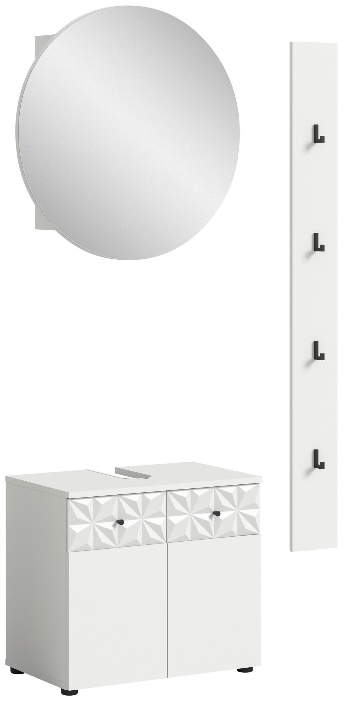 Badezimmer-Set Prisma weiß B/H/T: ca. 60x187x37 cm Prisma - weiß (60,00/187,00/37,00cm) - xonox.home