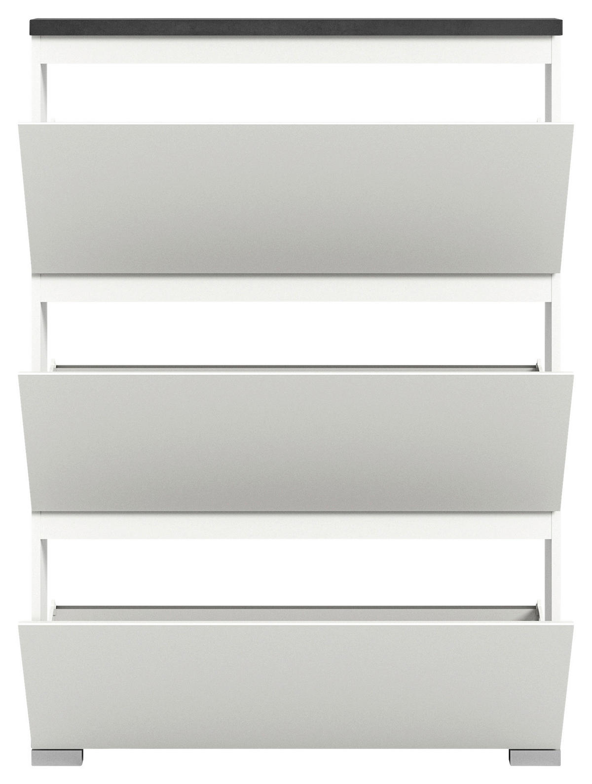 Schuhschrank Shoelove weiß grau B/H/T: ca. 95x130x18 cm Shoelove - weiß/grau (95,00/130,00/18,00cm) - xonox.home