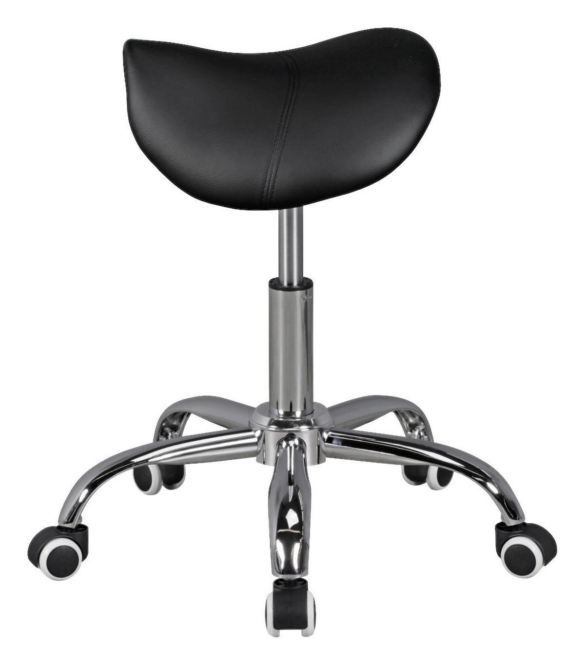 Hocker schwarz Kunstleder Sattelhocker MENTON - schwarz (60,00/60,00/60,00cm) - Amstyle