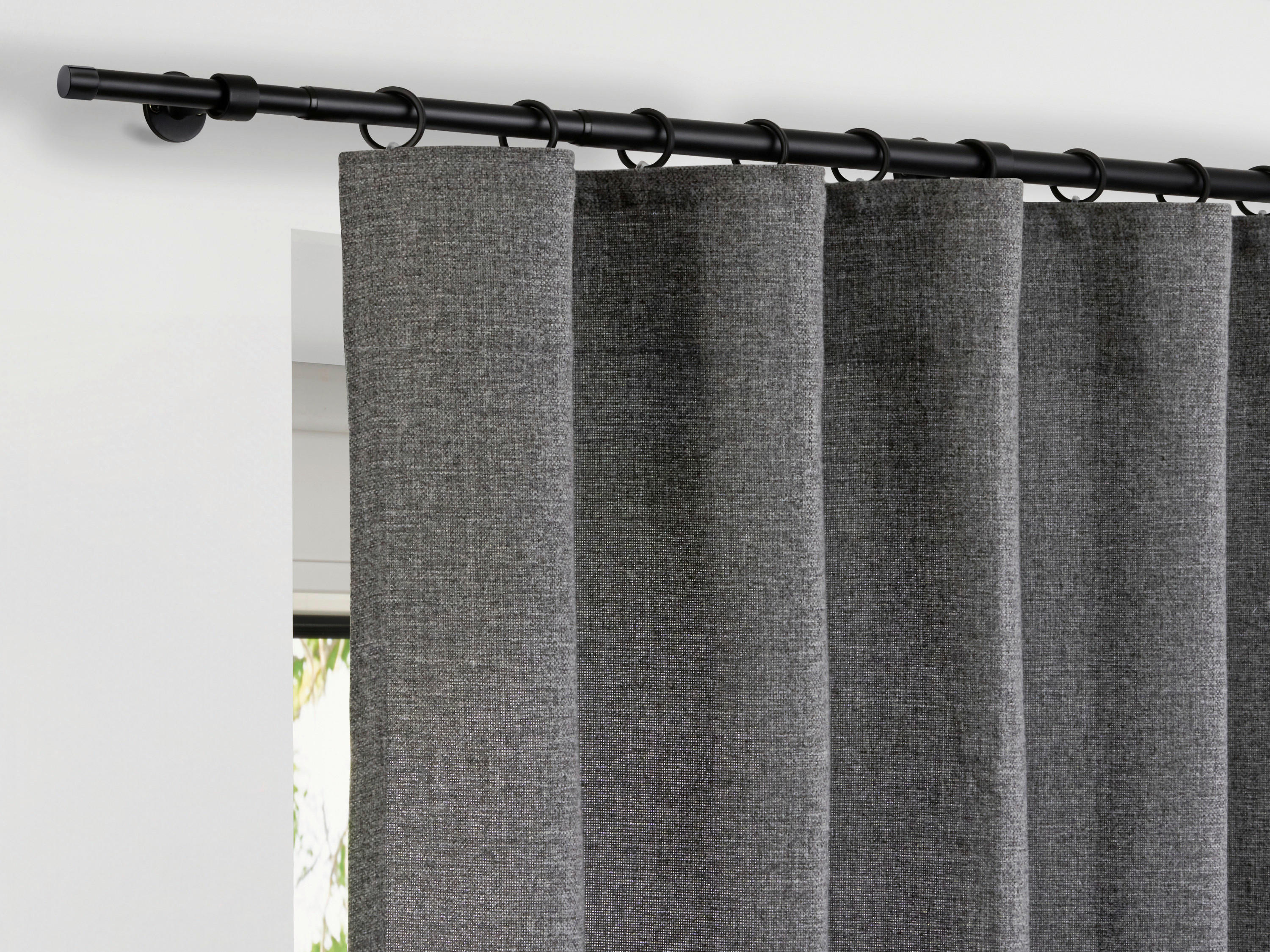 ondeco Stilgarnituren schwarz Metall L: ca. 280 cm ausziehbar von ca. 160 bis 280 cm 1.0 Läufe Teleskopgarnitur_2in1 - schwarz (280,00cm) - ondeco